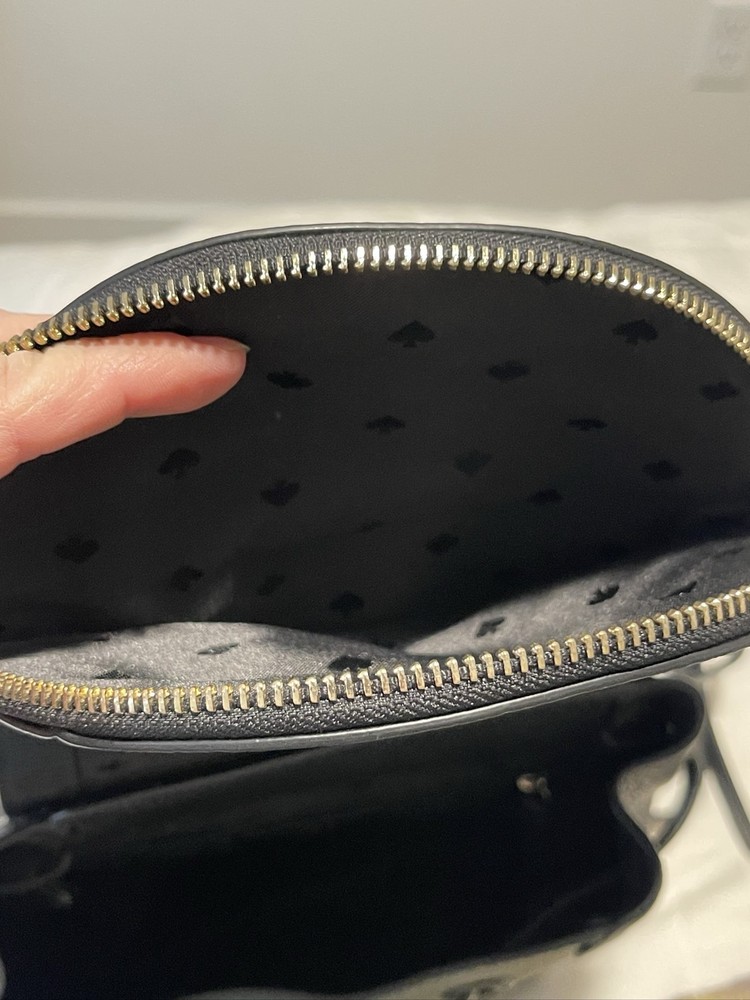 Kate Spade NY Black Pebbled Leather Drawstring Backpack