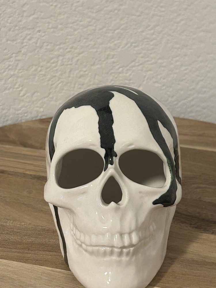 Drip Glazed Ceramic Skull (5.5” x 4.5” x 3.5”) 8 oz #3