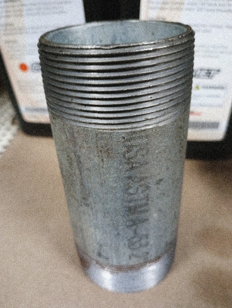 3 Pack,  2" OD x 5" Length Threaded Galvanized Pipe Nipples,   548