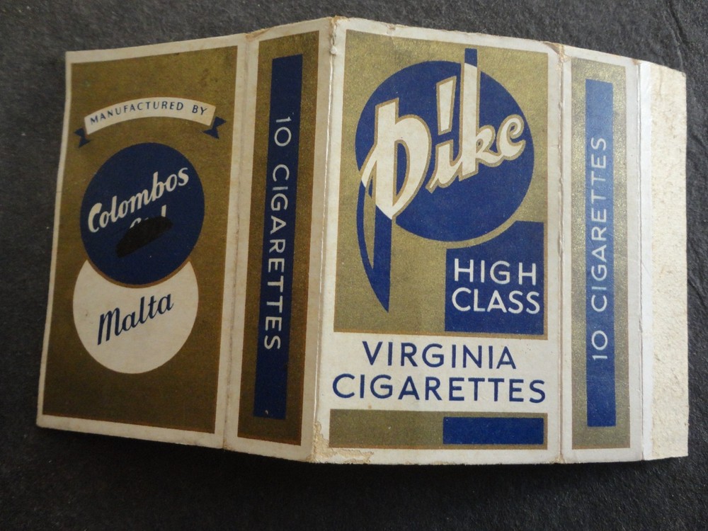 C.COLOMBOS LTD BLUE PIKE CAIRO-MALTA CIGARETTE PACKET