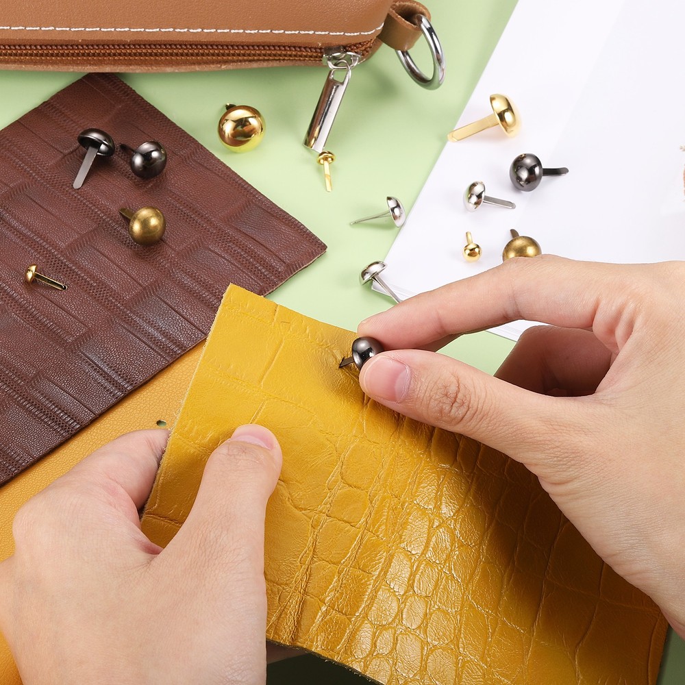 120pcs 8x17mm Silver Round Head Tips