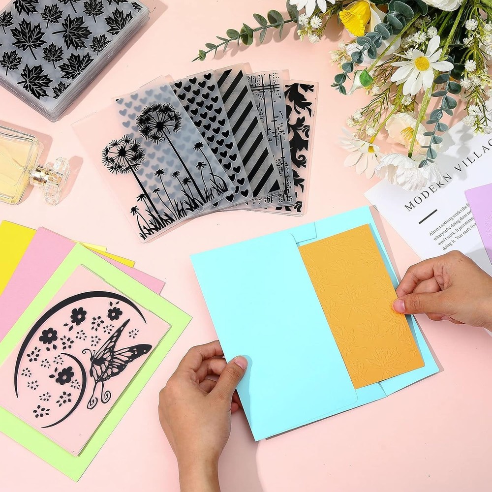 20-Piece Vintage Embossing Folder Set for Crafting & Card Making
