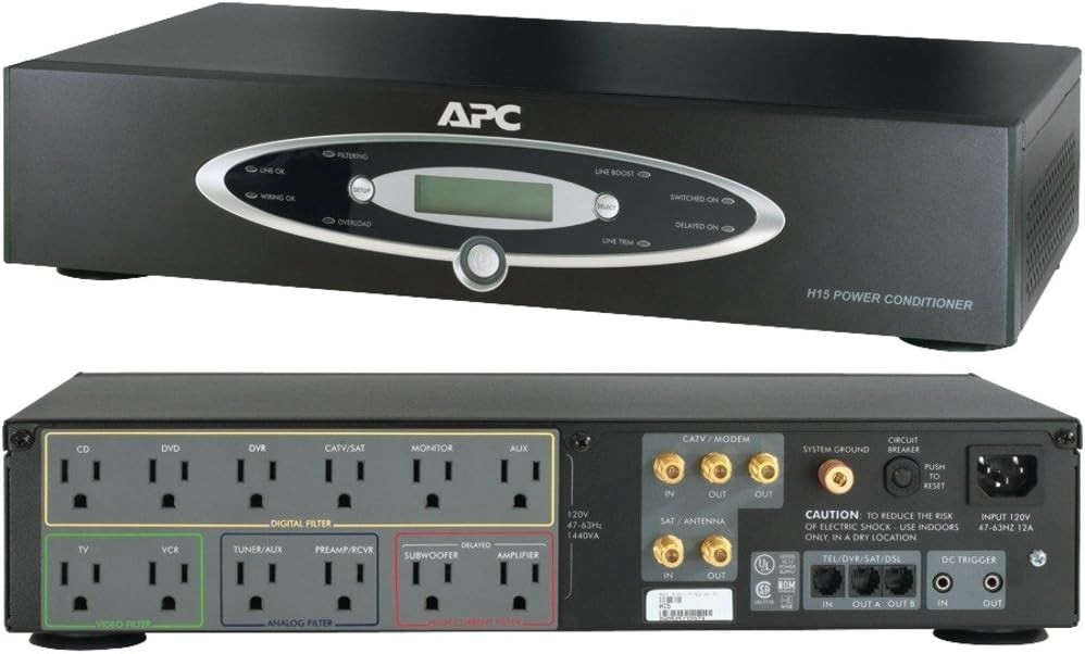 APC H15BLK 12 Outlet H-Type Rack-Mountable Power Conditioner