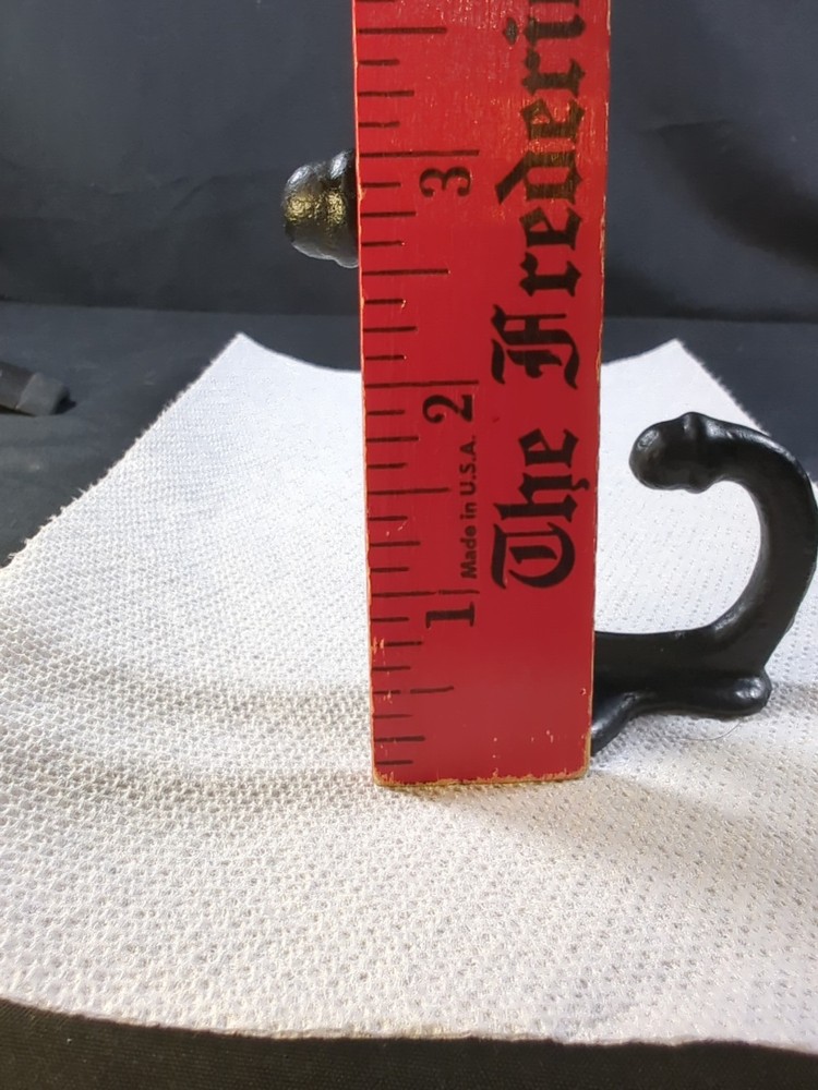 Solid Cast Iron Shiny Black Coat Hook - Double hooks Wall Mount Unique Rare