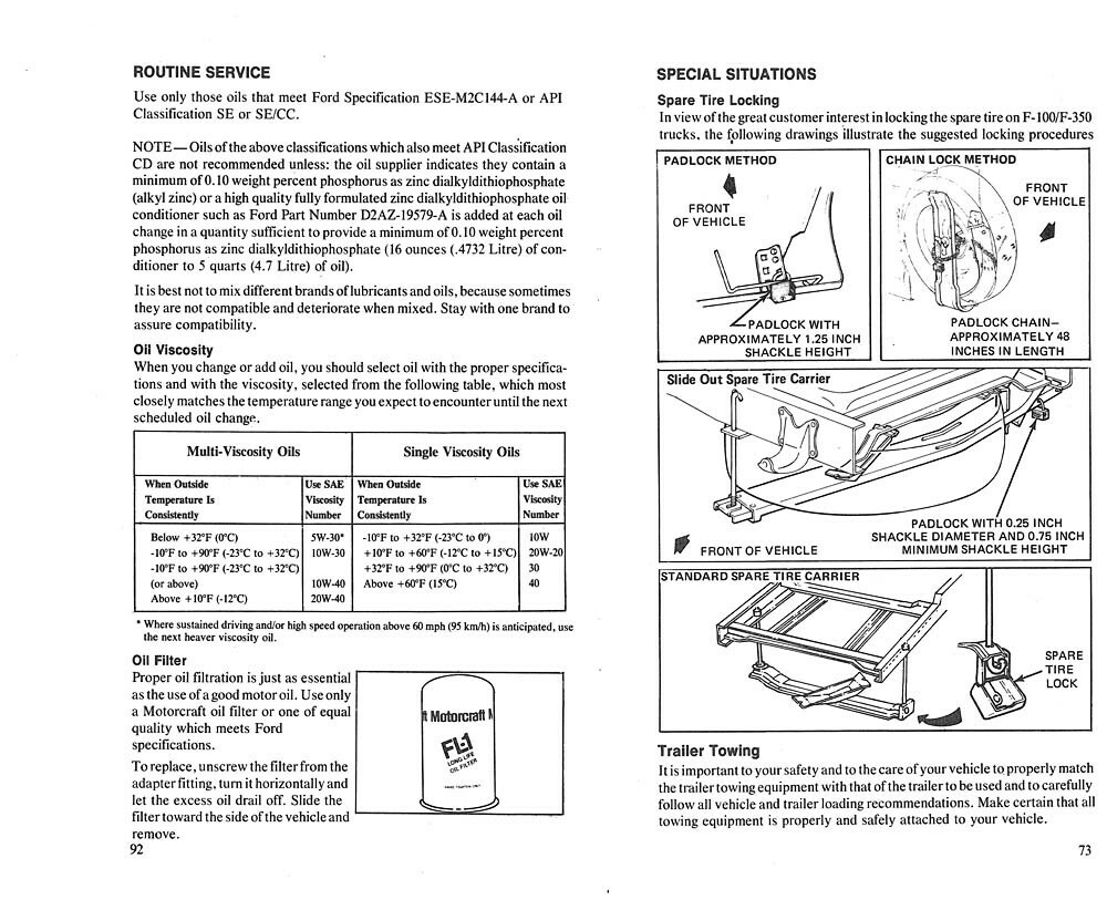 1977 Ford Truck Owners Manual User Guide Reference Operator Book Fuses Fluids