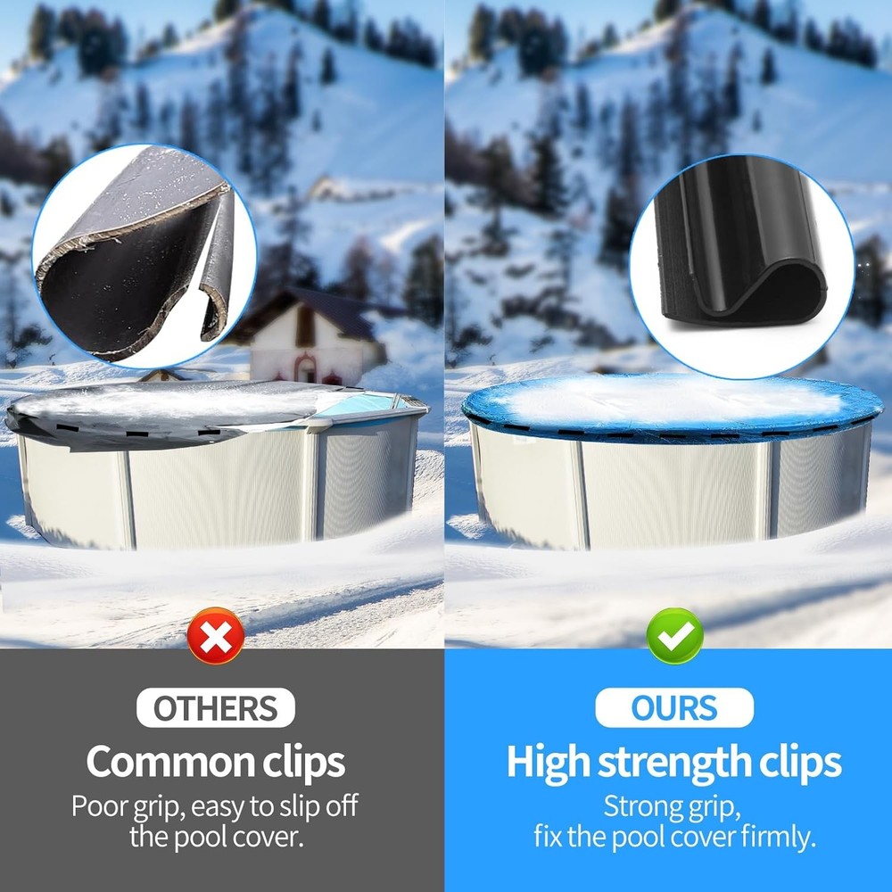 60Pcs Winter Pool Cover Clips 4.7 x 1.2 x 0.63 inch, Black-60 pcs cover clips