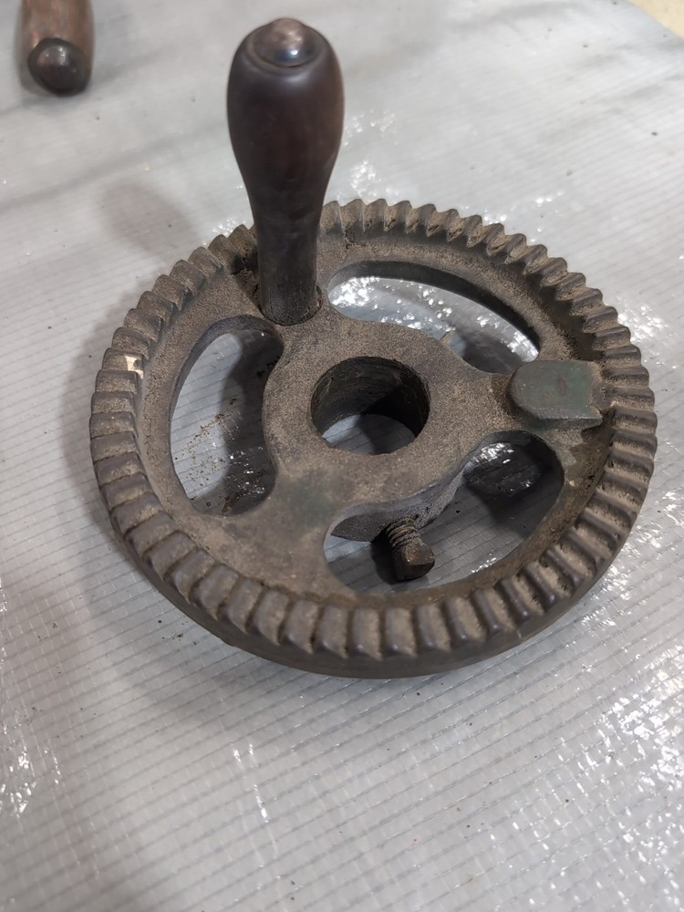 antique cast iron blacksmith POST DRILL TOP GEAR