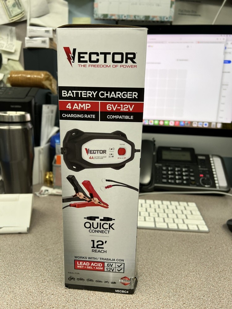 VECTOR VECBC4 4 Amp Battery Charger/Maintainer New