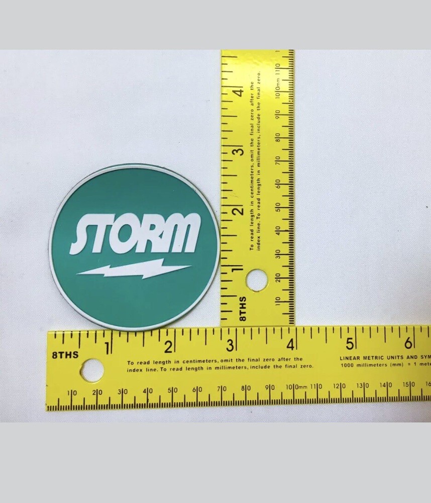 (1) Storm Round Bowling Patch (1) Storm Bolt Oval Bowling Patch. Teal and White