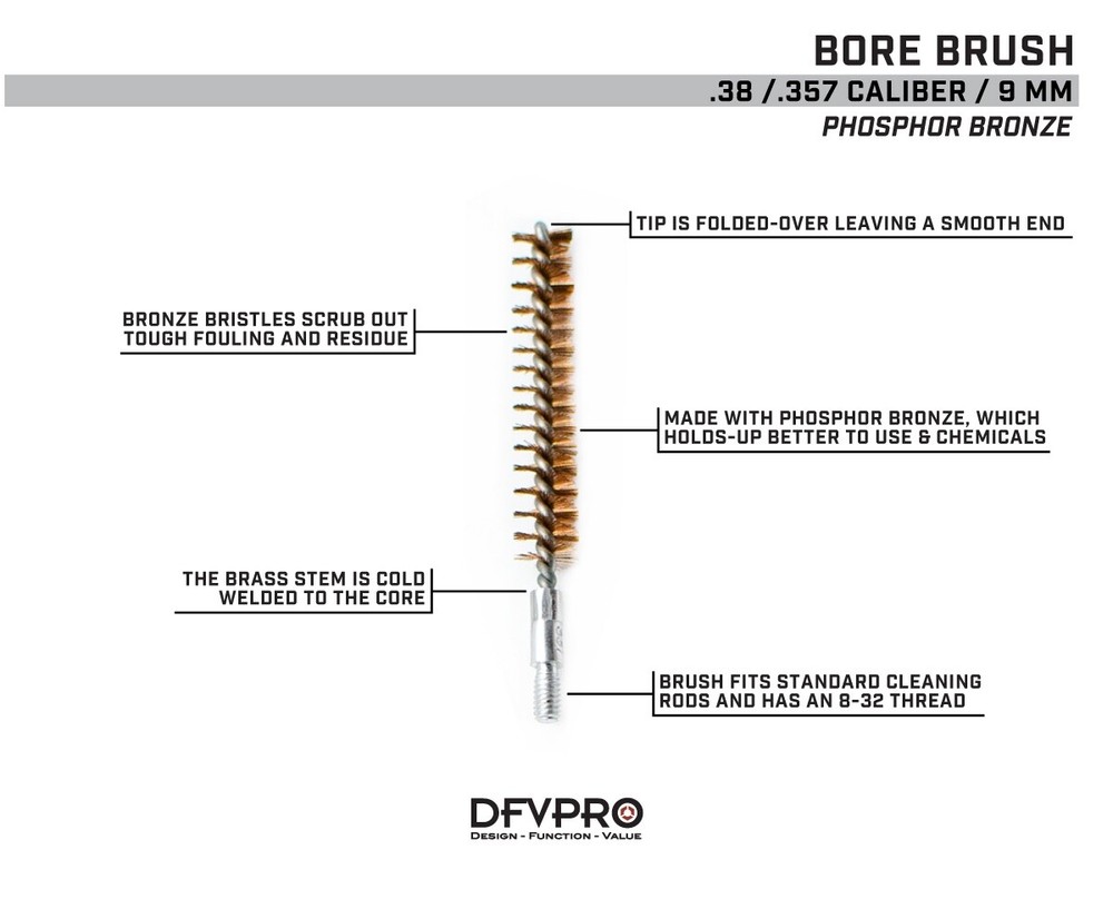 .38/.357/9mm Phosphor Bronze Bore Brushes 10 Pack
