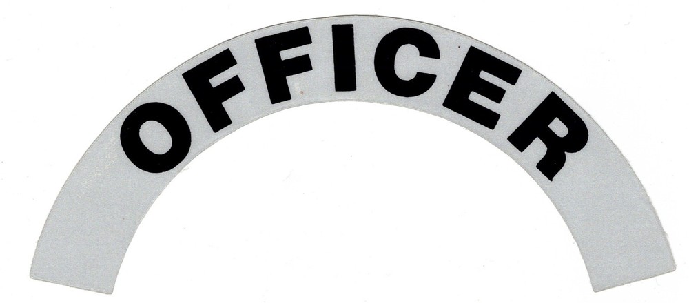 OFFICER  Highly Reflective Fire Helmet Crescent Decals -  A PAIR