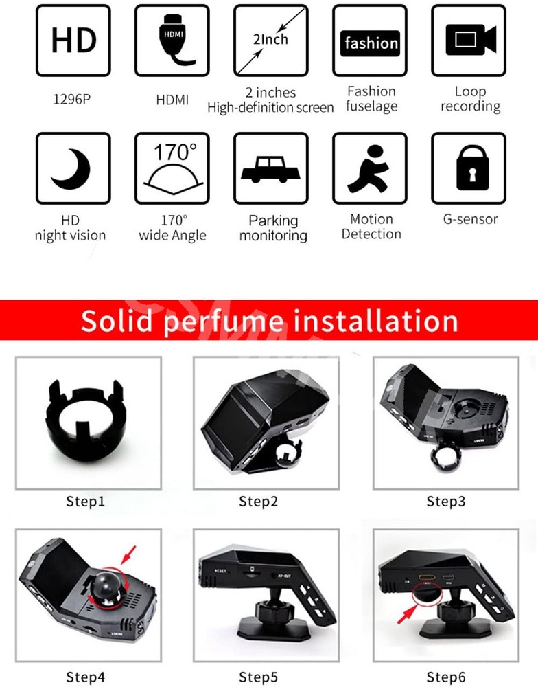 Car Dash Cam DVR Camera Video Recorder G-sensor 170° Wide Angle Night Vision