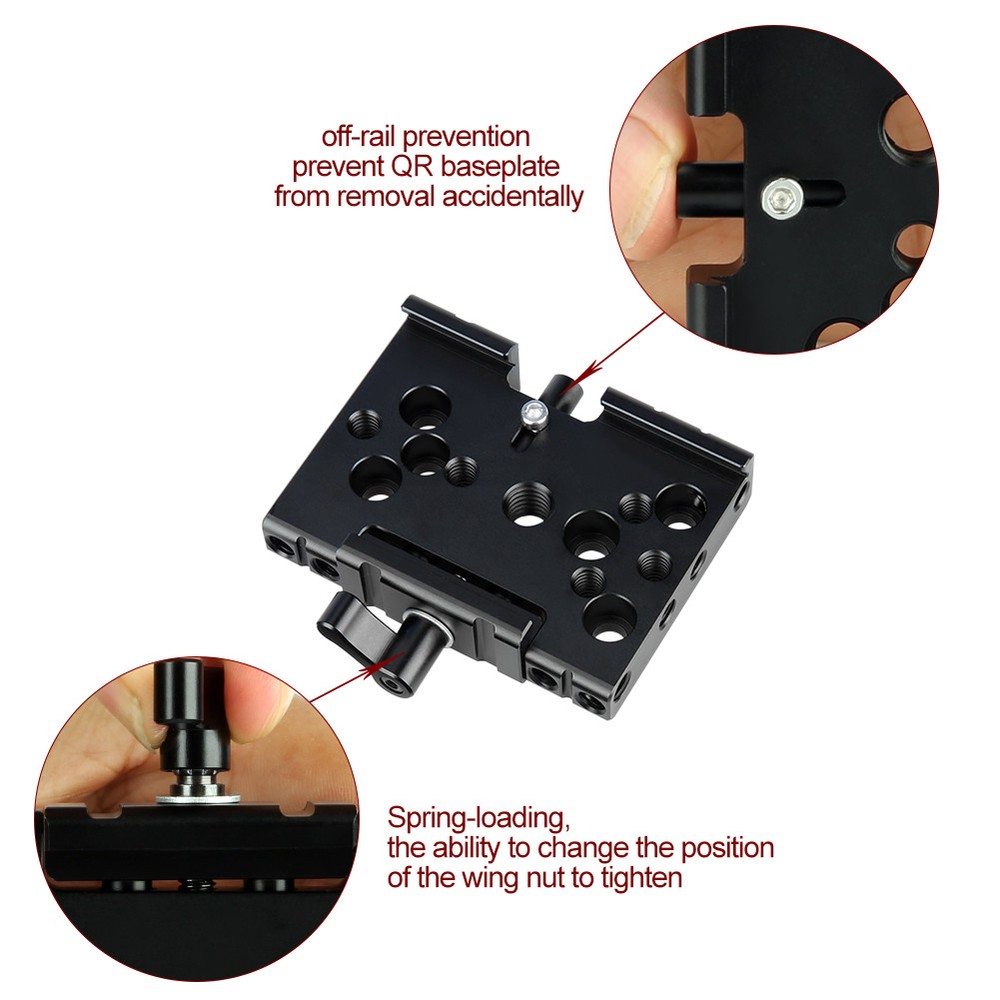 NICEYRIG Quick Release Manfrotto Standard Base Plate Clamp for Camera Rig Tripod