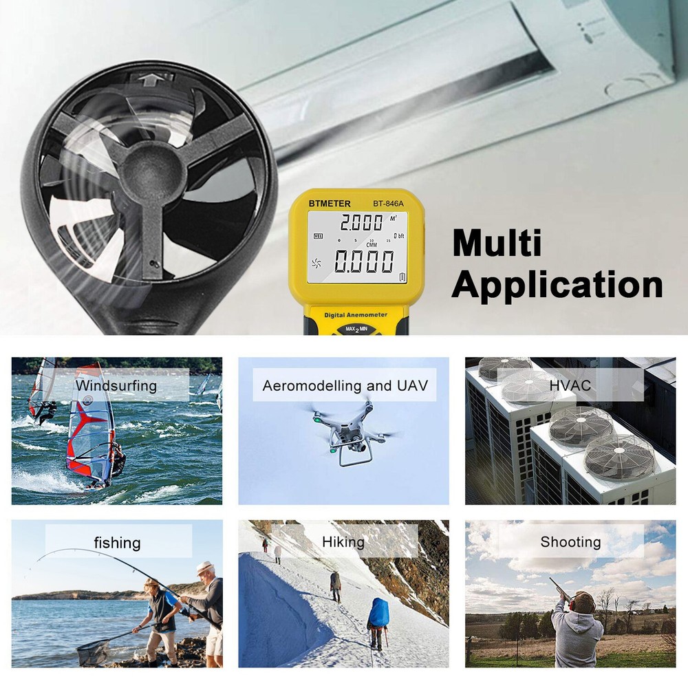 Pro HVAC Anemometer Handheld CFM Meter Wind Speed Meter with USB Data Export PC