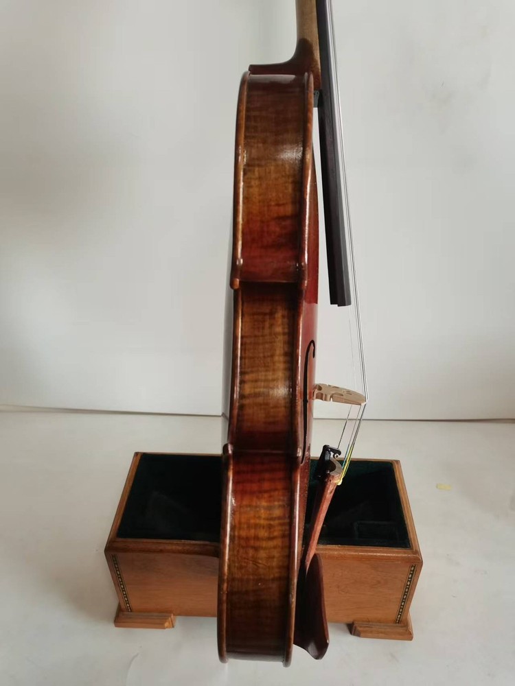 Master 4/4 violin Stradi model 1pc Solid flamed maple back spruce top 0225