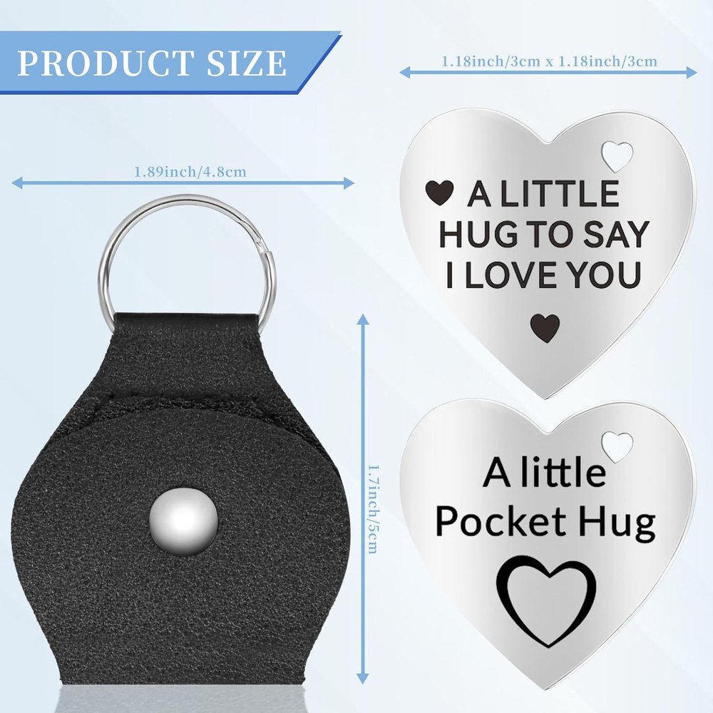 Pocket Hug Token - Double Sided Long Distance Relationship Keepsake Stainless St