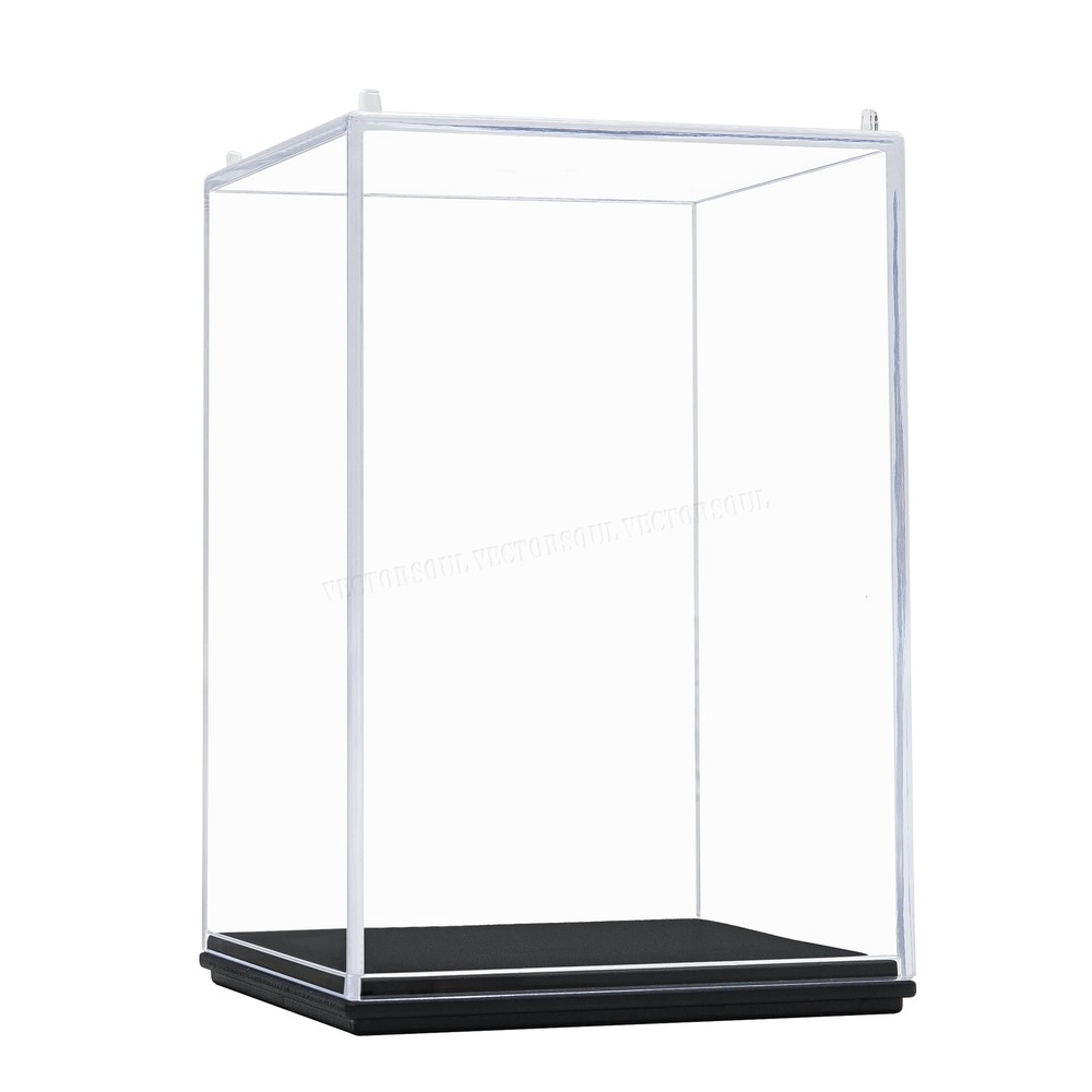 US Clear Acrylic Perspex Display Box Case 3.9" H Plastic Base Protection Figures