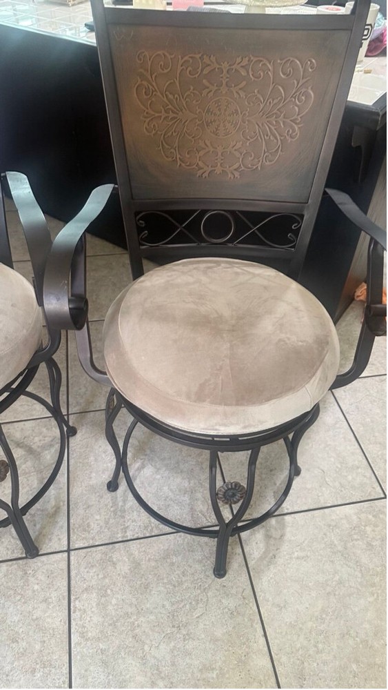 Two Counter Height Metal Bar Stools