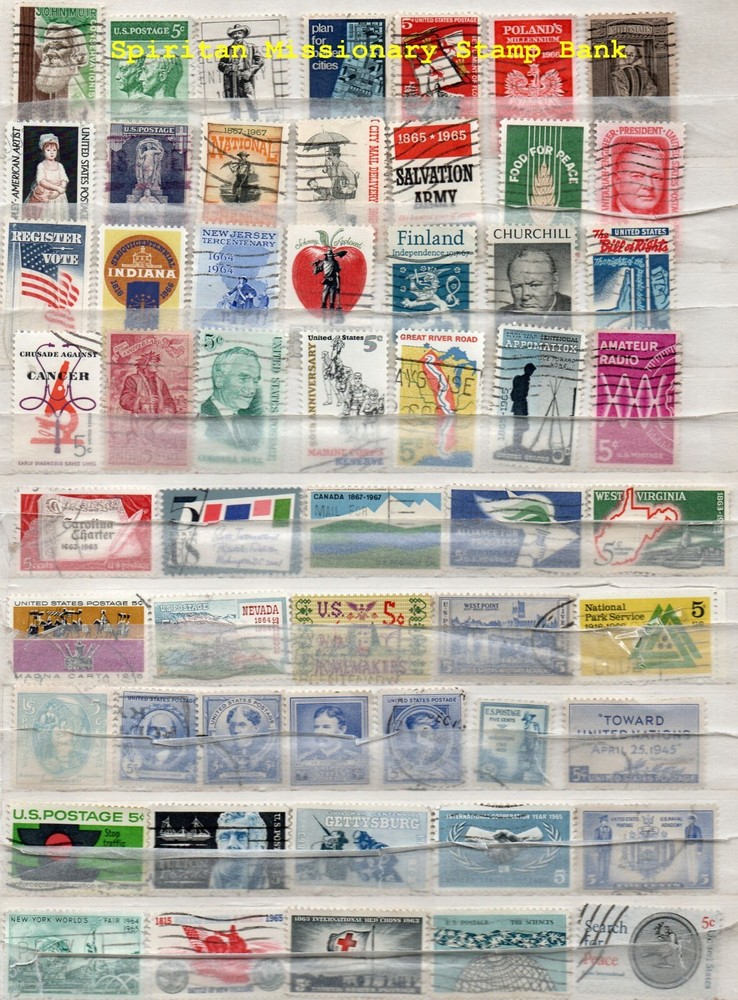 5¢ Stamps:  55 Assorted Cancelled US  Postage (11-945)