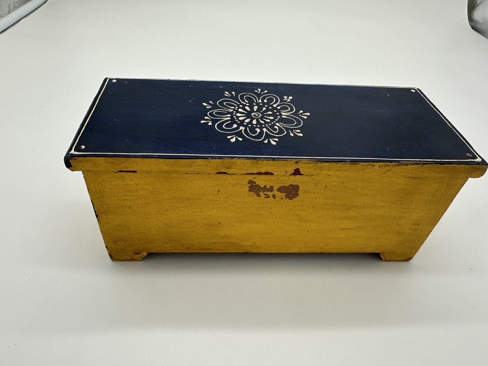 Hand painted Blue Pottery Drawer Chest