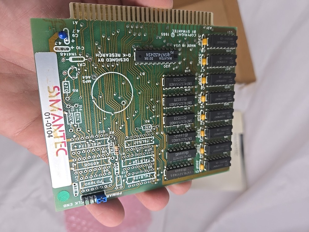 Vintage Symantec 256k Memory Board 01-0104