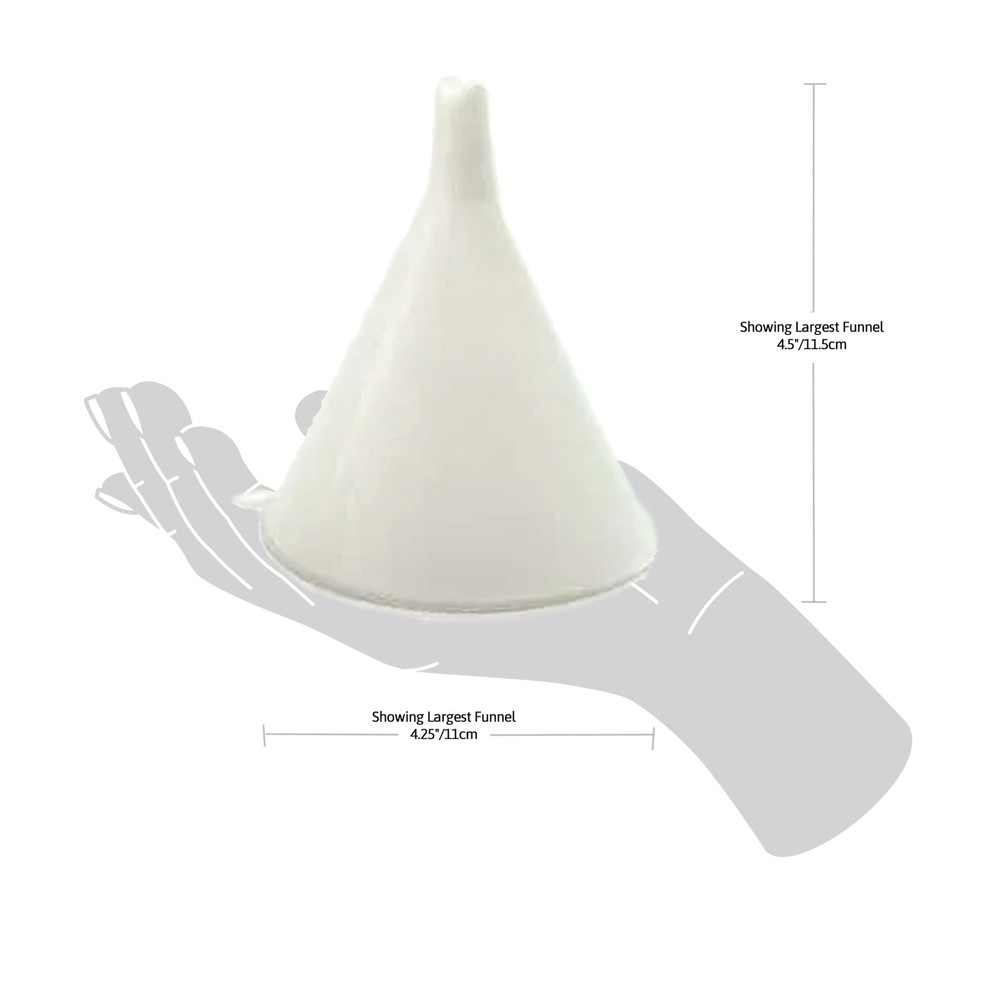 Plastic Funnel for Kitchen and Garage White Funnel Set 3 Pcs