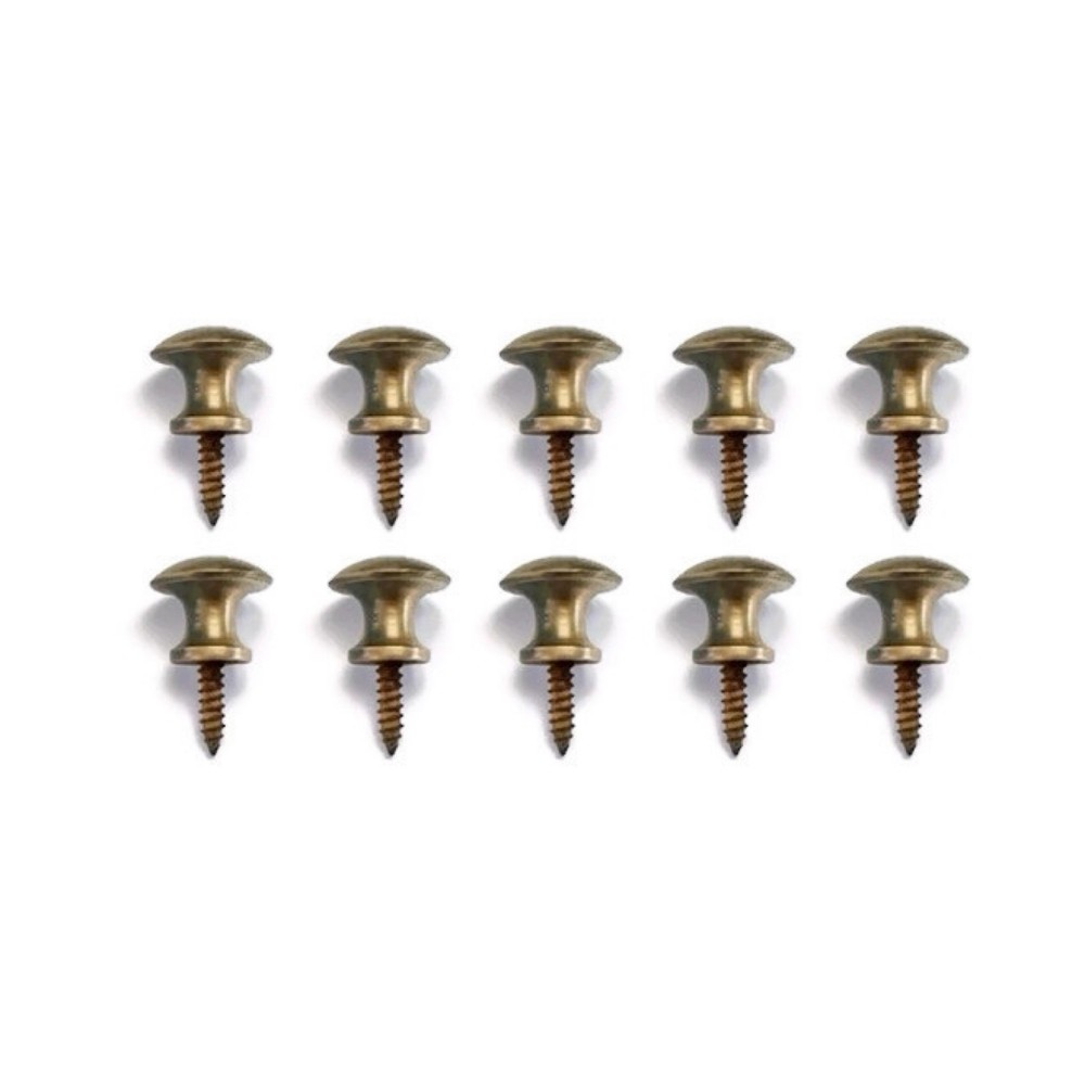 10 solid BRASS 1/2" inch heavy small knobs screw fix kitchen cabinets 15mm