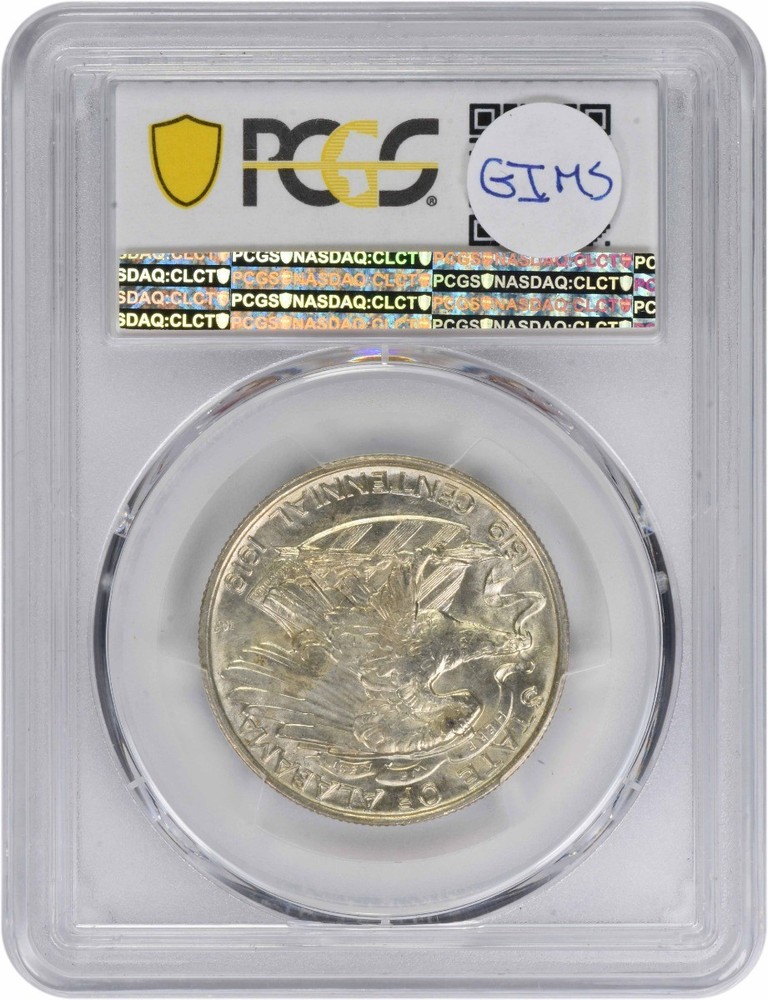 Alabama 2x2 Commemorative Silver Half Dollar 1921 MS64 PCGS
