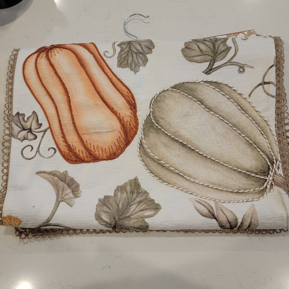 Fall, Autumn, Pumpkin, Harvest Home Table Runner 16" x 90" New With Tags