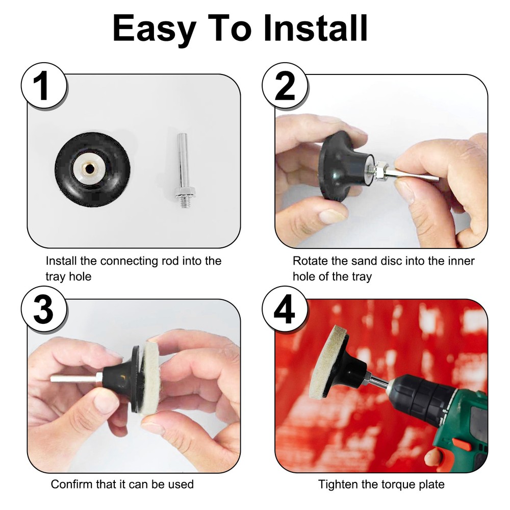 2 Pack 2" Disc Pad Holder Quick Change Disc 1/4" Shank Holder Mandrel Black