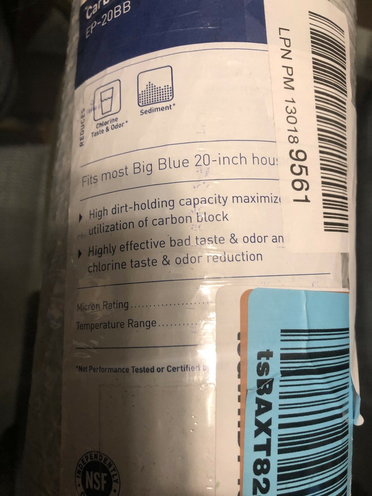 20 x 4.5 5 Micron Pentek EP-20BB Comparable Whole House Carbon Water Filter