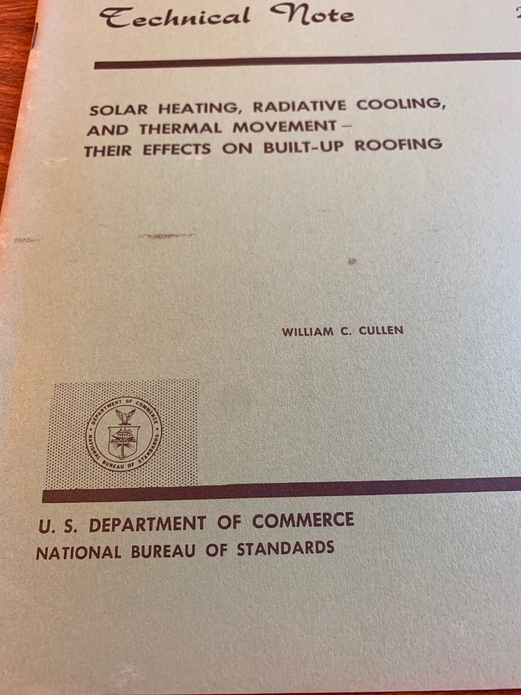 NBS Technical Note 231 Solar Heating Cooling Thermal Commerce Publication Text