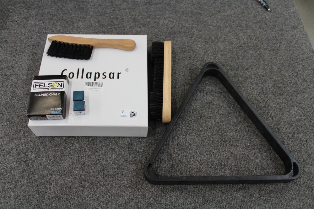 Collapsar Pool Ball Set w/ Rack 2 Brushes & Chalk (Preowned)