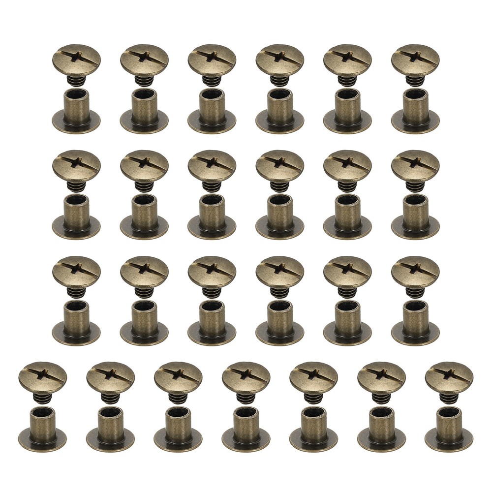 25set Phillips Chicago Screw M5x7mm Binding Post Screw, Bronze