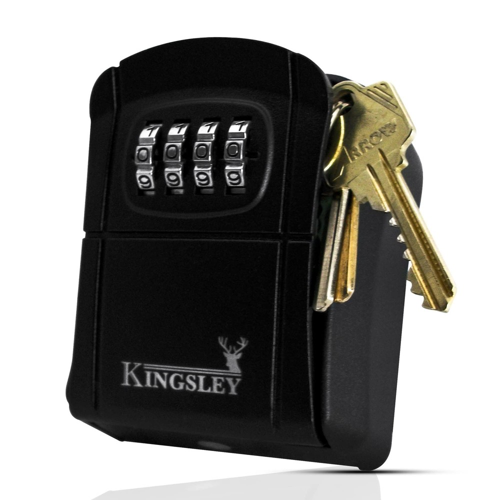 Kingsley QCH-807 Key Storage Box, Wall Mounted, Resettable Code, Water Black