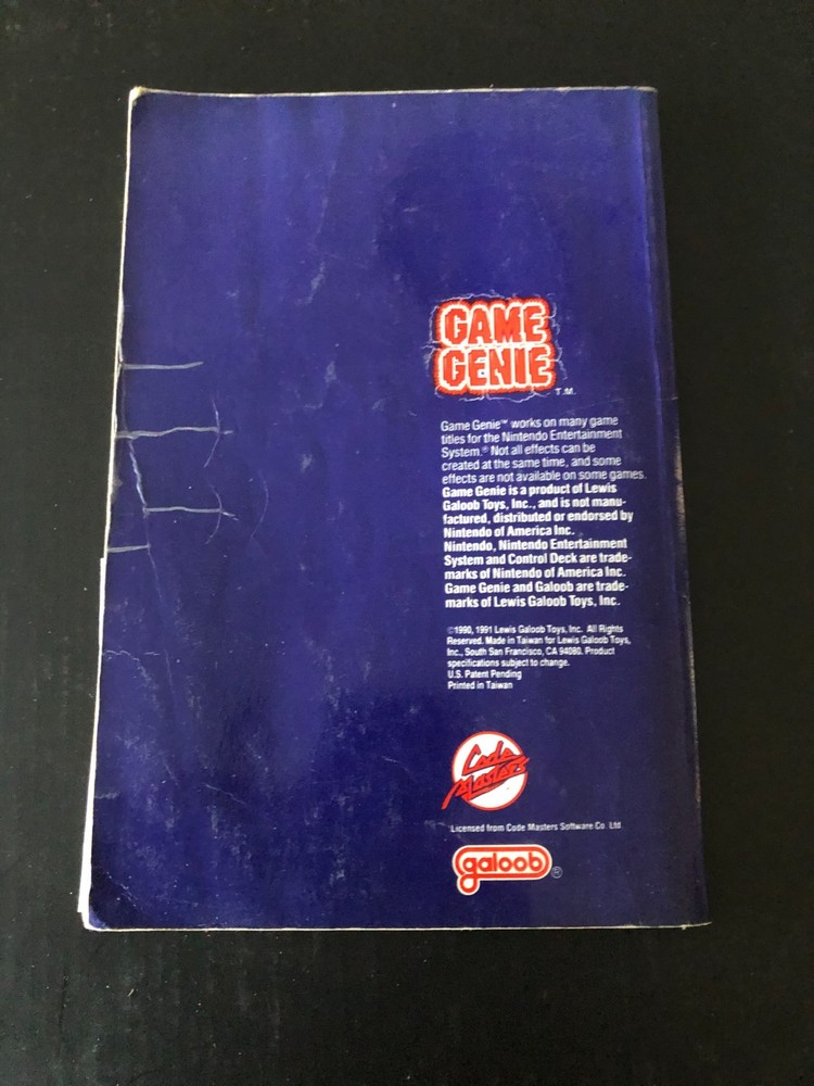 1991 Galoob Game Genie Video Game Enhancer Programming Manual & Codebook