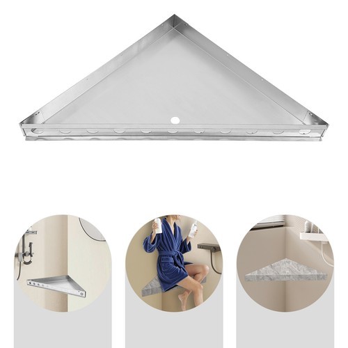 Premium Stainless Steel Corner Shower Shelf - Space-Saving Triangular Design