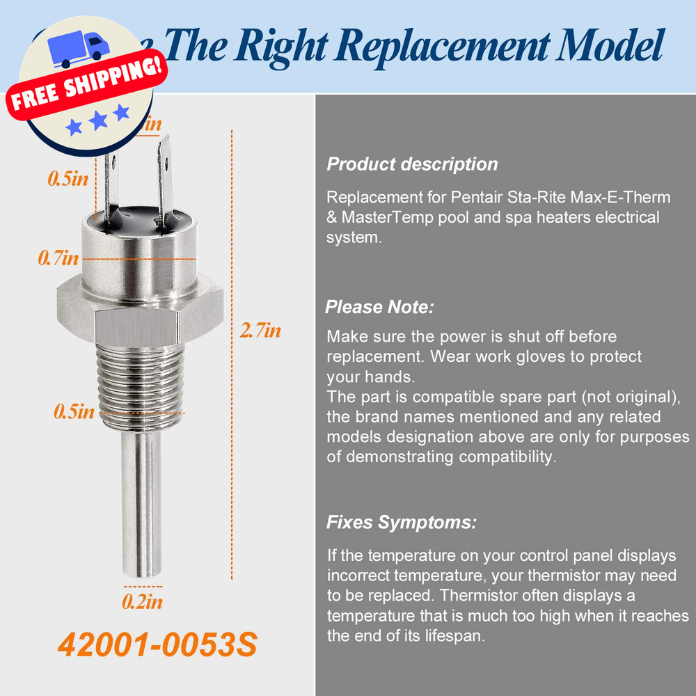 Spa Heater Thermistor Replacement for Pentair
