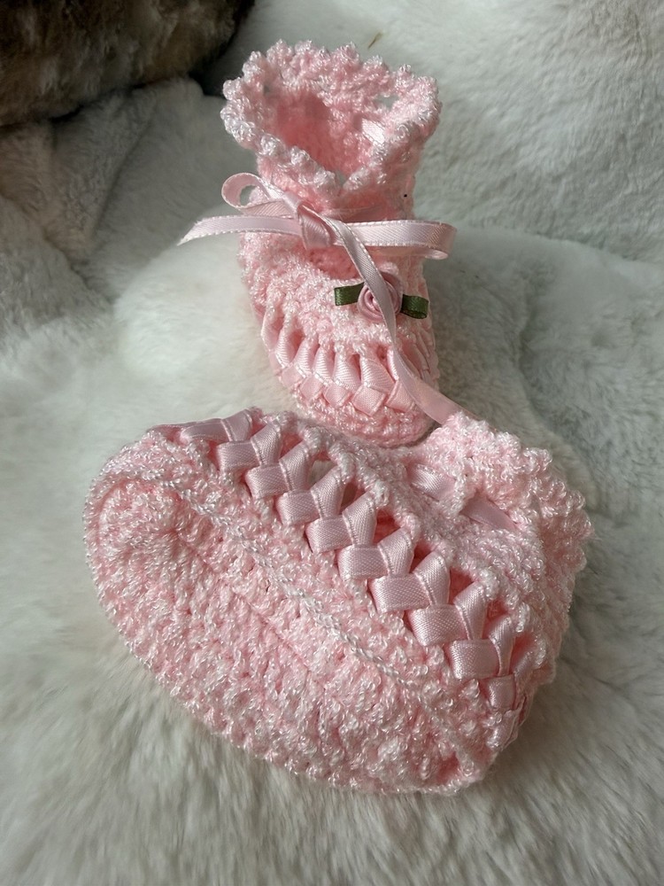 Pink Crocheted Booties