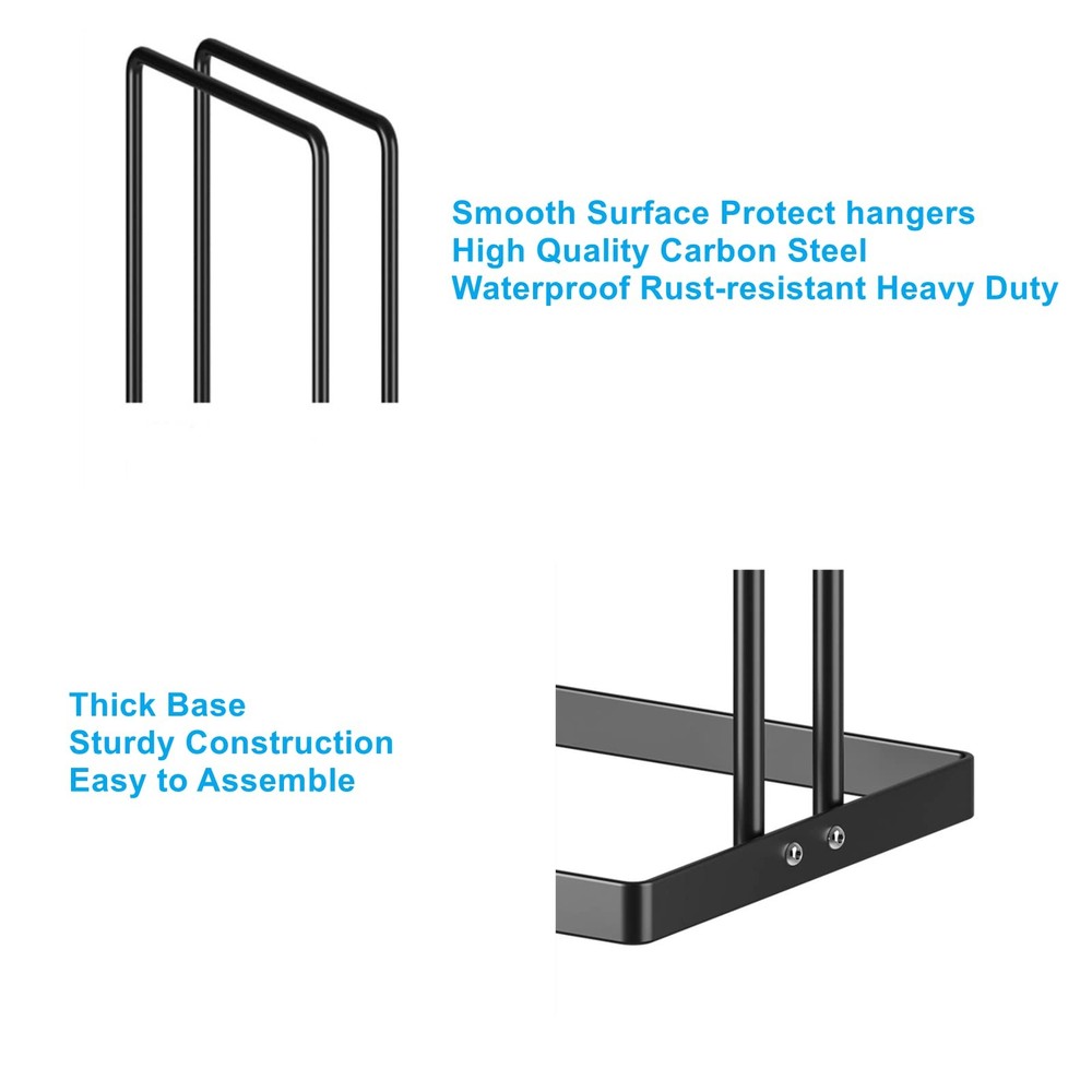 Hanger Stacker 2 Pack, Clothes Holder Organizer for 2 Black