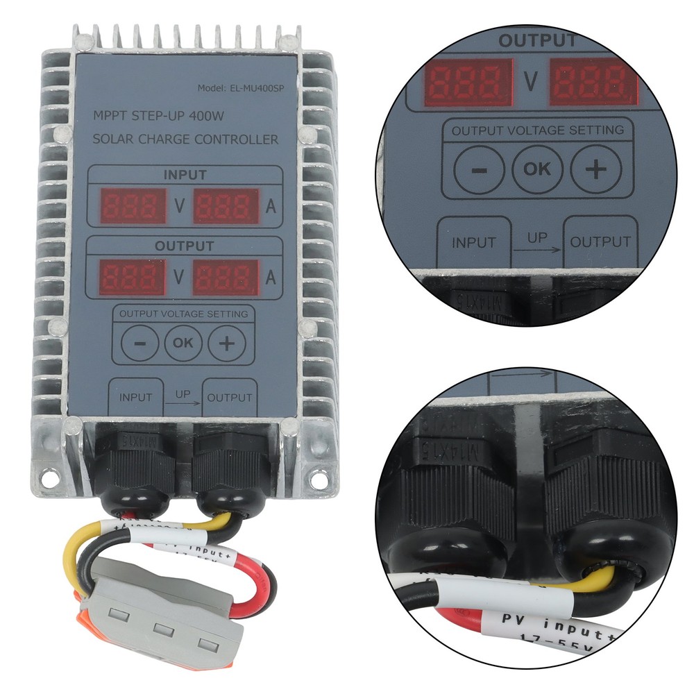 Solar Battery Charge Controller Boost MPPT 24‑85V Voltage Adjustable 400W