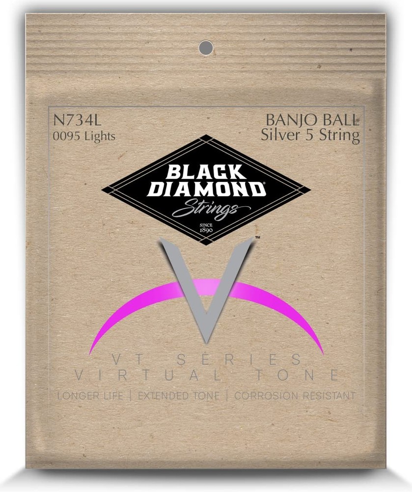 Black Diamond N734L Banjo Strings 5 String Light Silver Plated