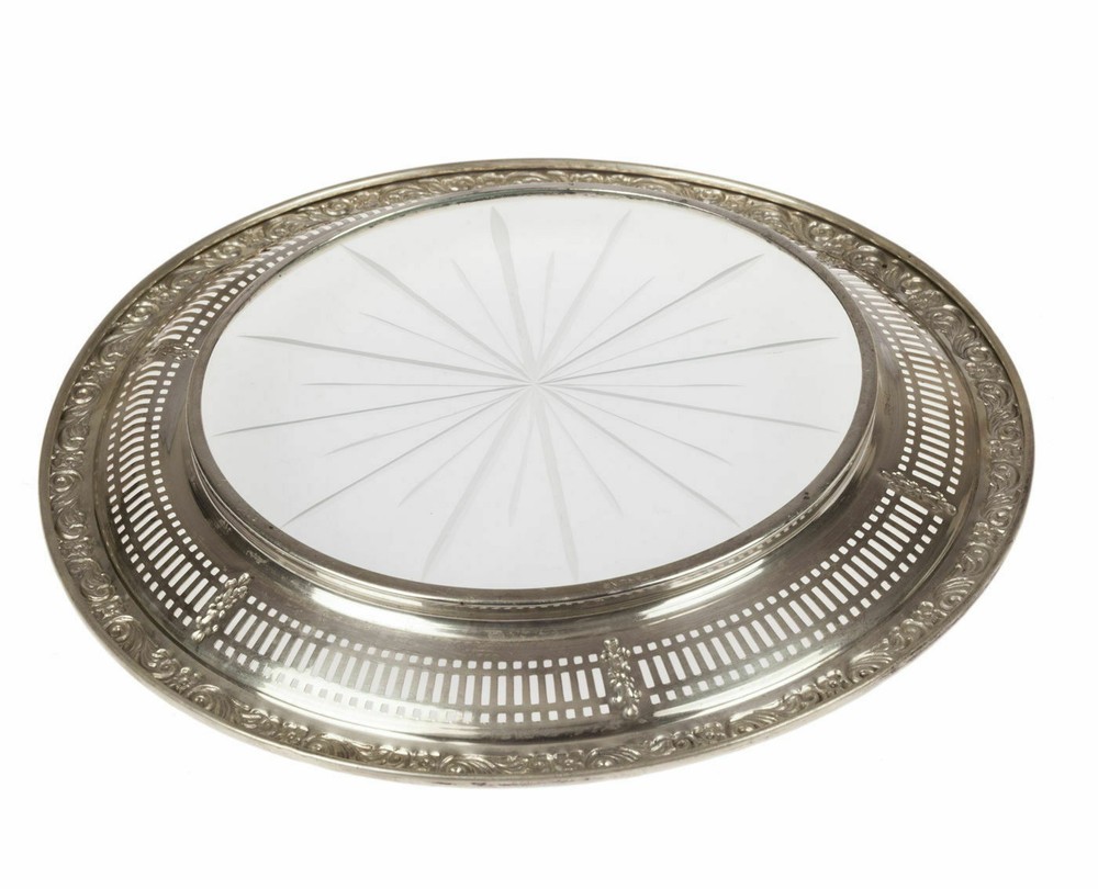 Sterling Silver and Crystal Champagne Bottle Coaster