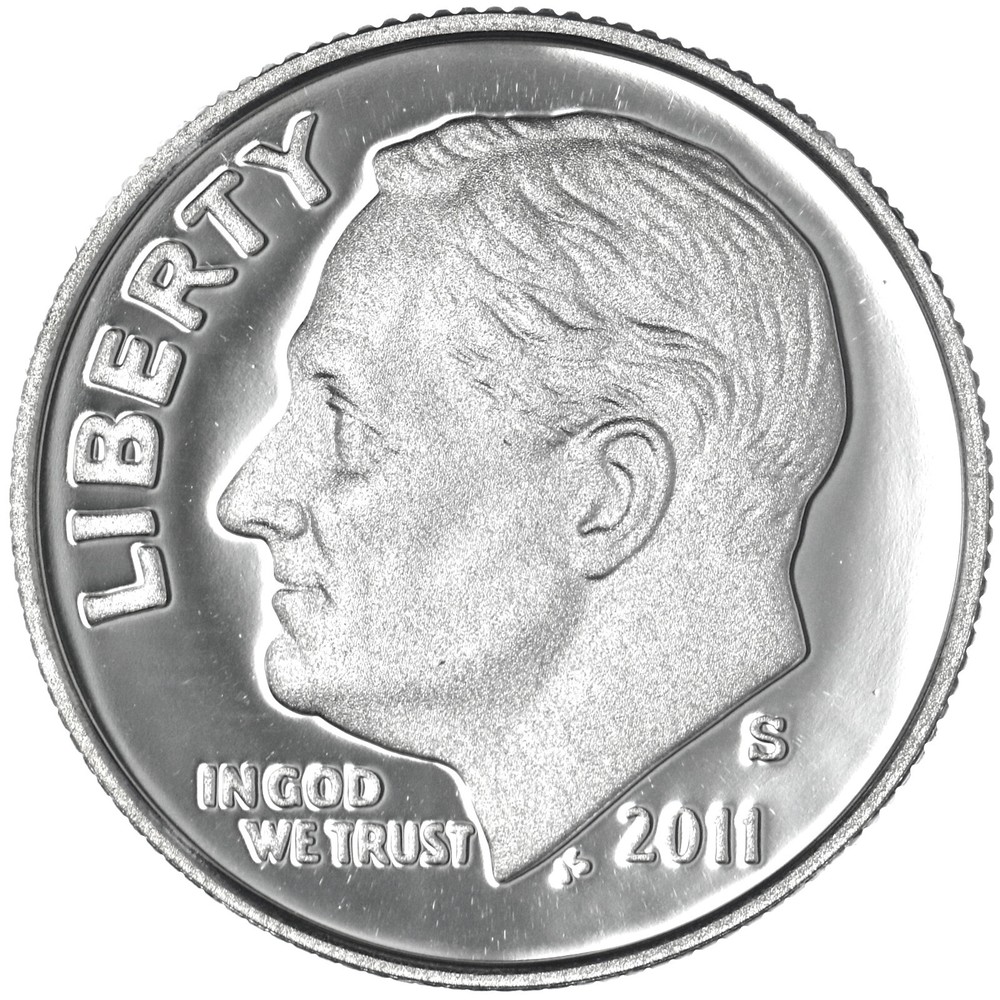 2011 S Roosevelt Dime Gem DCam Proof CN-Clad