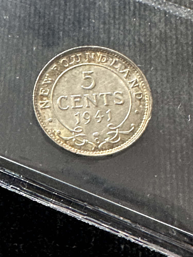 1941c Coin Mart Graded, Newfoundland ¢5 Cent, **AU-50**