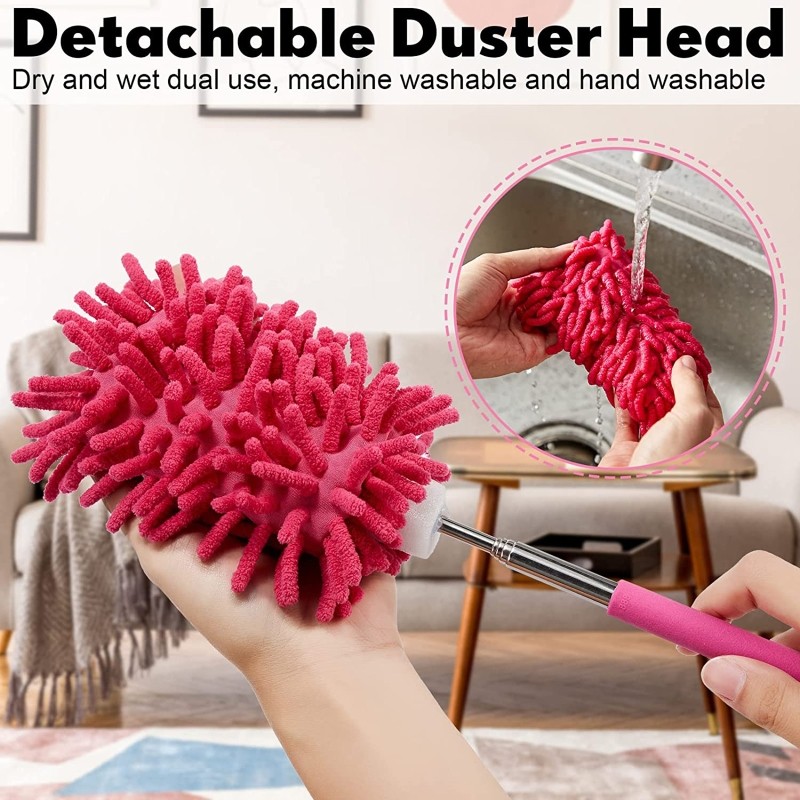 Chenille Duster Long Extendable Duster Cleaner Brush Telescopic Dust Remover