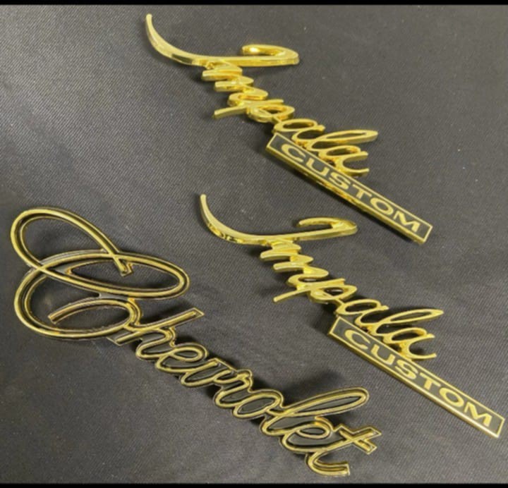 1969-1976 Chevy Impala Custom Bright Gold Emblem Set