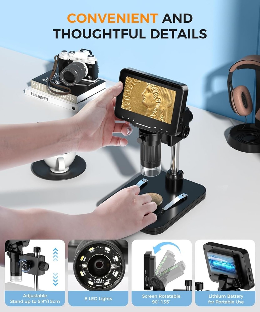 Professional 1000X Magnification Stereo Microscope Camera/