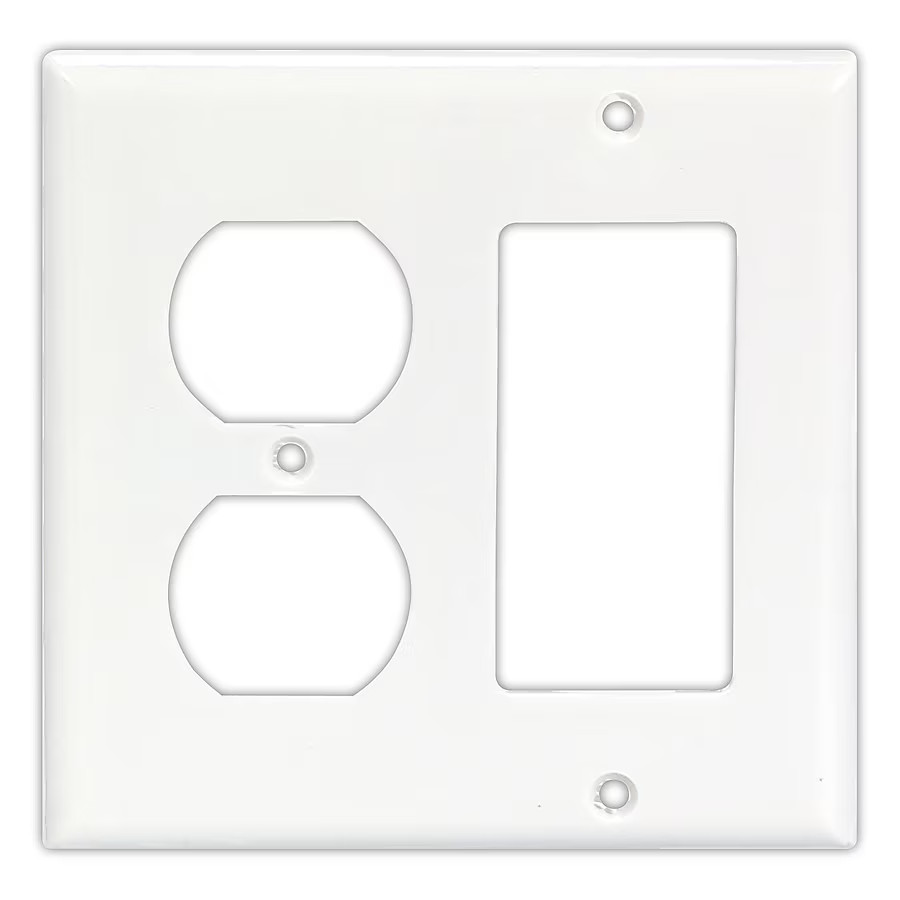 Eaton 2 -Gang White Plastic Wall Plate