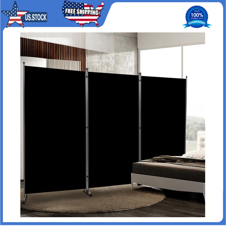 6FT 3-Panel Folding Room Divider Privacy Screen Freestanding Fabric